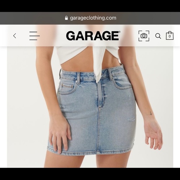 Garage high rise denim mini skirt - Picture 3 of 4